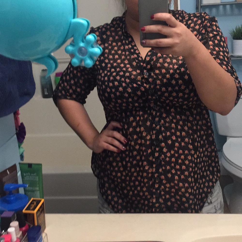 Sheer empire waist tunic top